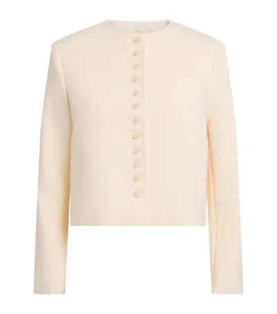 Almada Label Cropped Funda Jacket In Ivory