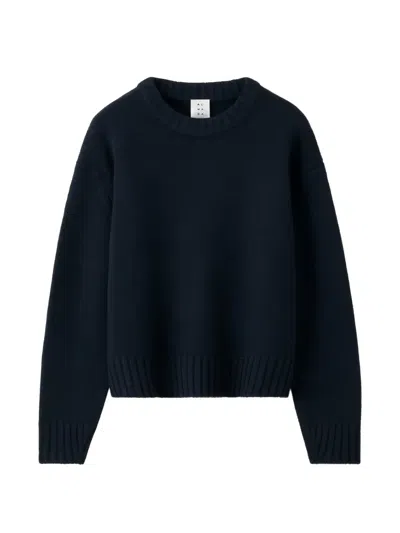 Almada Label Cru Crew-neck Drop-shoulder Sweater In Blue
