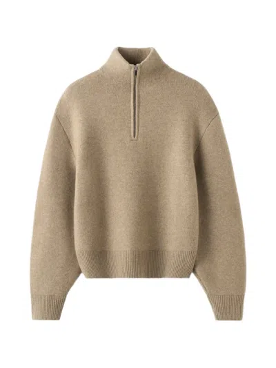 Almada Label Dana Half-zip Knitted Sweater In Neutral