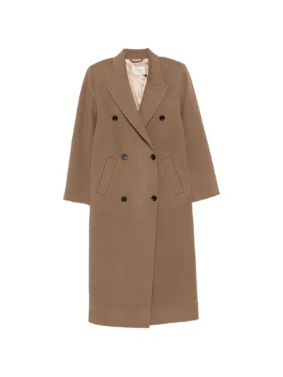 Almada Label Deja Double-breasted Coat In Brown