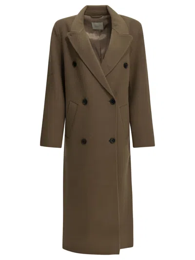 Almada Label "deja" Long Coat In Brown
