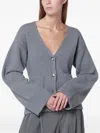 Almada Label Drea Cardigan In Grey Wool And Cashmere In Gray