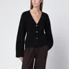 Almada Label Drea Cardigan In Black Wool And Cashmere In Black