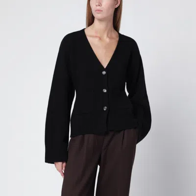 Almada Label Drea Cardigan In Black Wool And Cashmere