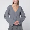Almada Label Drea Cardigan In Grey Wool And Cashmere In Gray