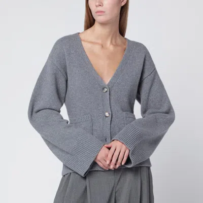 Almada Label Drea Cardigan In Grey Wool And Cashmere In Gray
