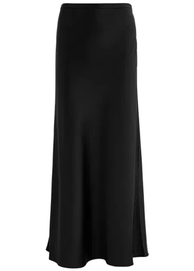 Almada Label Eni Satin Maxi Skirt In Black