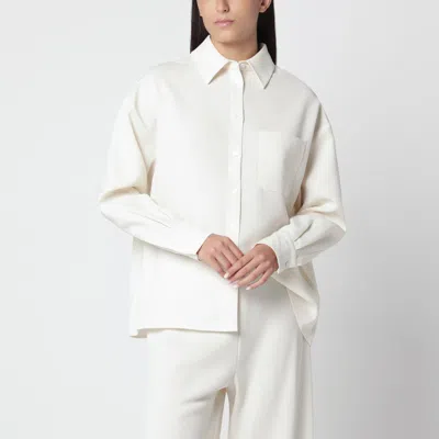 Almada Label Finn Cream Crepe Shirt In White