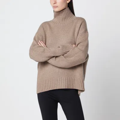 Almada Label Hazelnut Nola Turtleneck Sweater In Merino Wool And Cashmere In Brown