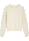 Almada Label Kai Knitted Bouclé Cardigan In Off White