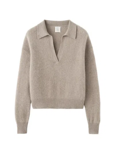 Almada Label Kaia Polo-collar Sweater In Brown