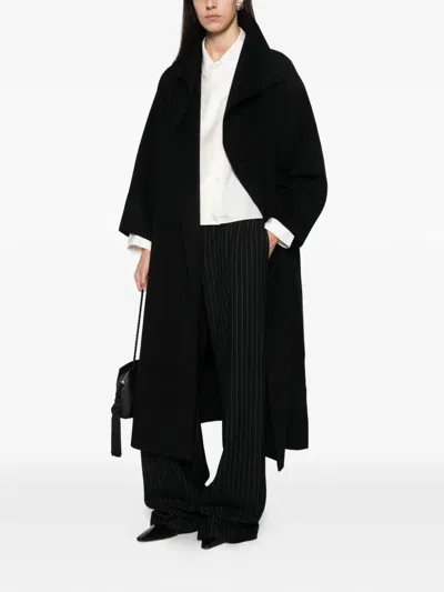 Almada Label Kaity Oversized Shawl-collar Coat In Black
