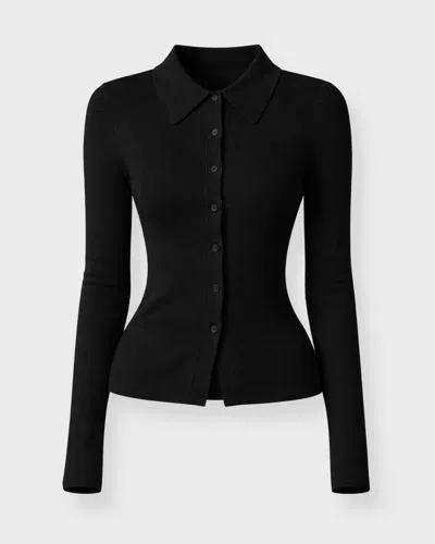 Almada Label Lili Rib Cardigan In Black