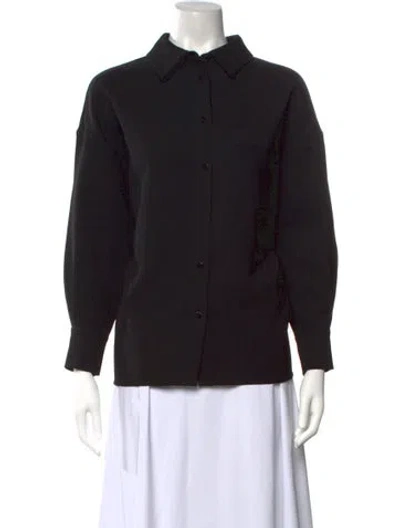 Pre-owned Almada Label Long Sleeve Button-up Top In Black