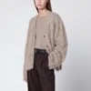 Almada Label Macy Cardigan In Beige Organic Cashmere In Sand