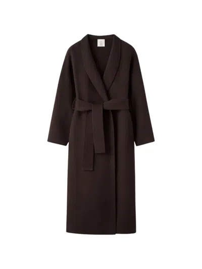 Almada Label Mara Doublé Shawl-collar Coat In Brown