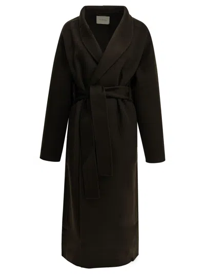 Almada Label "mara" Long Coat In Black