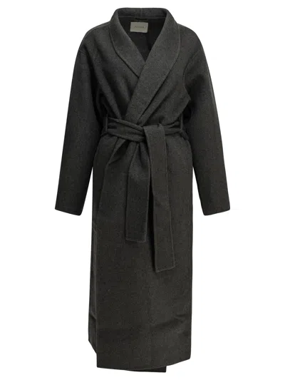 Almada Label "mara" Long Coat In Gray