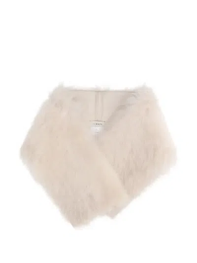Almada Label Mayma Button-fastening Shearling Scarf In Neutral