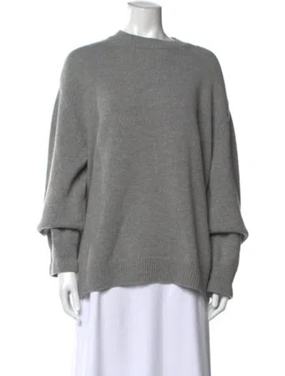 Pre-owned Almada Label Merino Wool Crew Neck Sweater In Gray