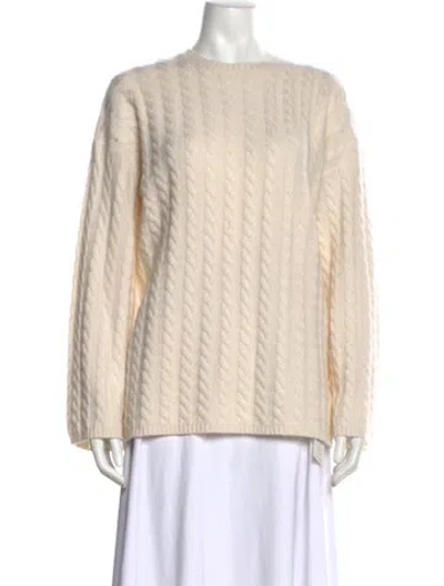 Pre-owned Almada Label Merino Wool Crew Neck Sweater In Neutrals