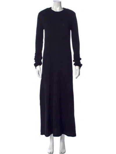 Pre-owned Almada Label Merino Wool Long Dress In Blue