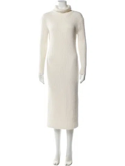 Pre-owned Almada Label Merino Wool Midi Length Dress In Neutral