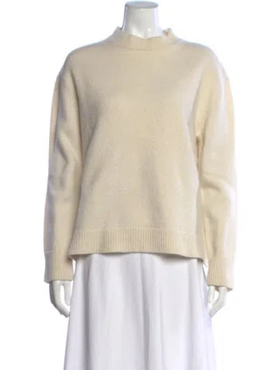 Pre-owned Almada Label Merino Wool Mock Neck Sweater In Neutrals