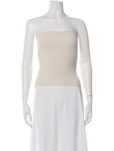 Pre-owned Almada Label Merino Wool Strapless Top In Blue