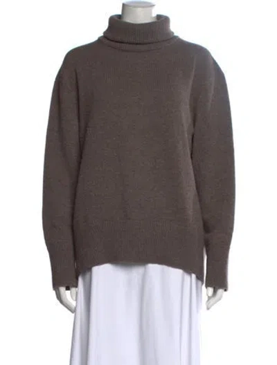 Pre-owned Almada Label Merino Wool Turtleneck Sweater In Brown