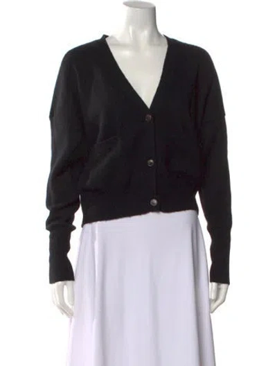 Pre-owned Almada Label Merino Wool V-neck Sweater In Black