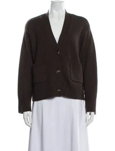 Pre-owned Almada Label Merino Wool V-neck Sweater In Brown