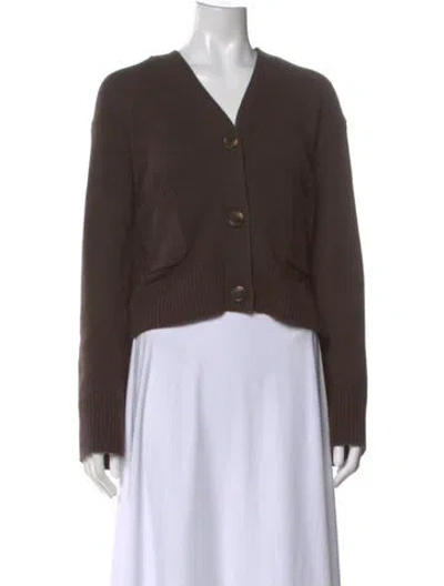 Pre-owned Almada Label Merino Wool V-neck Sweater In Brown