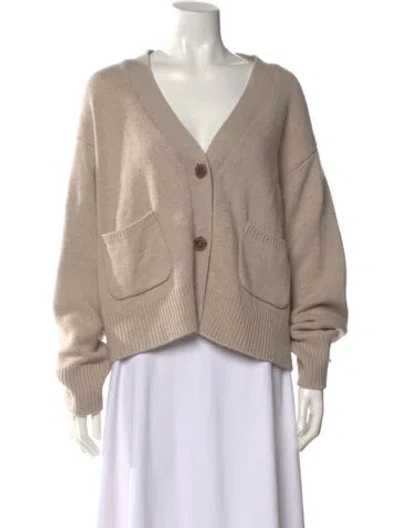 Pre-owned Almada Label Merino Wool V-neck Sweater In Neutral