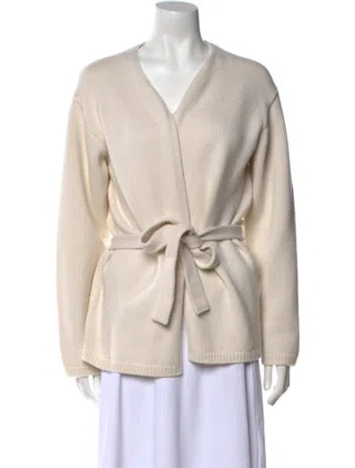 Pre-owned Almada Label Merino Wool V-neck Sweater W/ Tags In Neutral