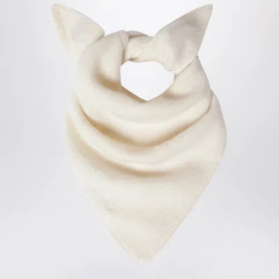 Almada Label Mini Vanilla Bini Triangular Organic Cashmere Scarf In White