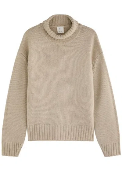 Almada Label Nola Roll-neck Wool-blend Jumper In Taupe