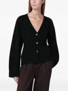 Almada Label Drea Cardigan In Black Wool And Cashmere In Black
