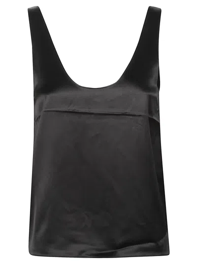 Almada Label Romy Satin Top In Black