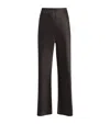 Almada Label Satin Wide-leg Trousers In Brown