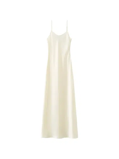 Almada Label Satin-finish Spaghetti-strap Midi Dress In White