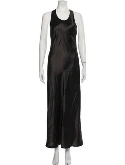 Pre-owned Almada Label Scoop Neck Long Dress In Blue