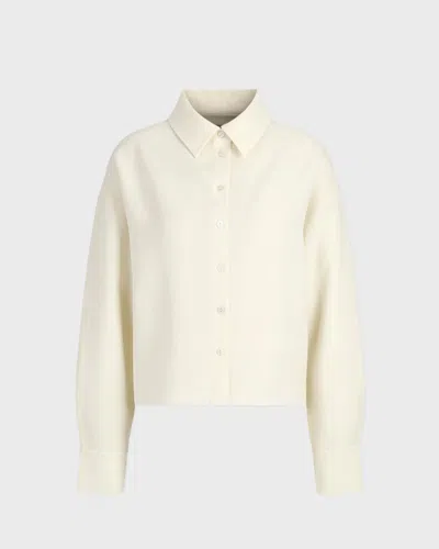Almada Label Shirt Fawn Crepe In White