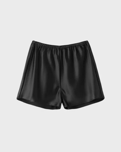 Almada Label Shorts Bim Satin In Black