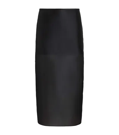 Almada Label Silk-blend Kiana Midi Skirt In Black