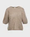 Almada Label T-shirt Fei Brushed Cashmere In Brown