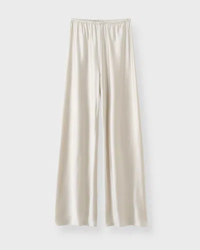 Almada Label Trousers Bias Satin In White