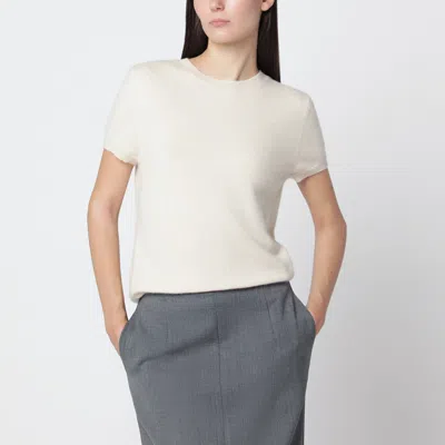 Almada Label Vanilla Agmes Top In Organic Cashmere In White