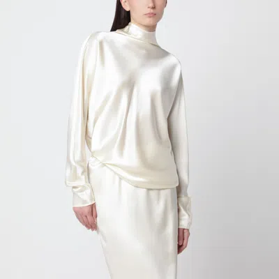Almada Label Vanilla Maddy Blouse In Satin In White