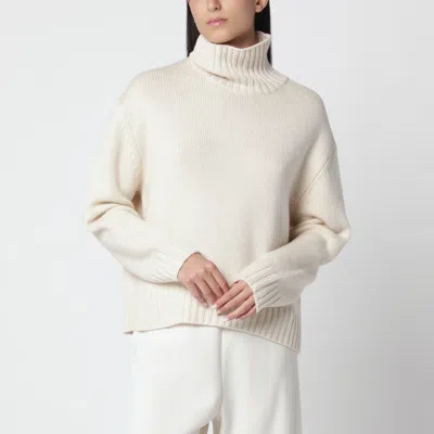 Almada Label Vanilla Nola Turtleneck Sweater In Wool And Cashmere In White